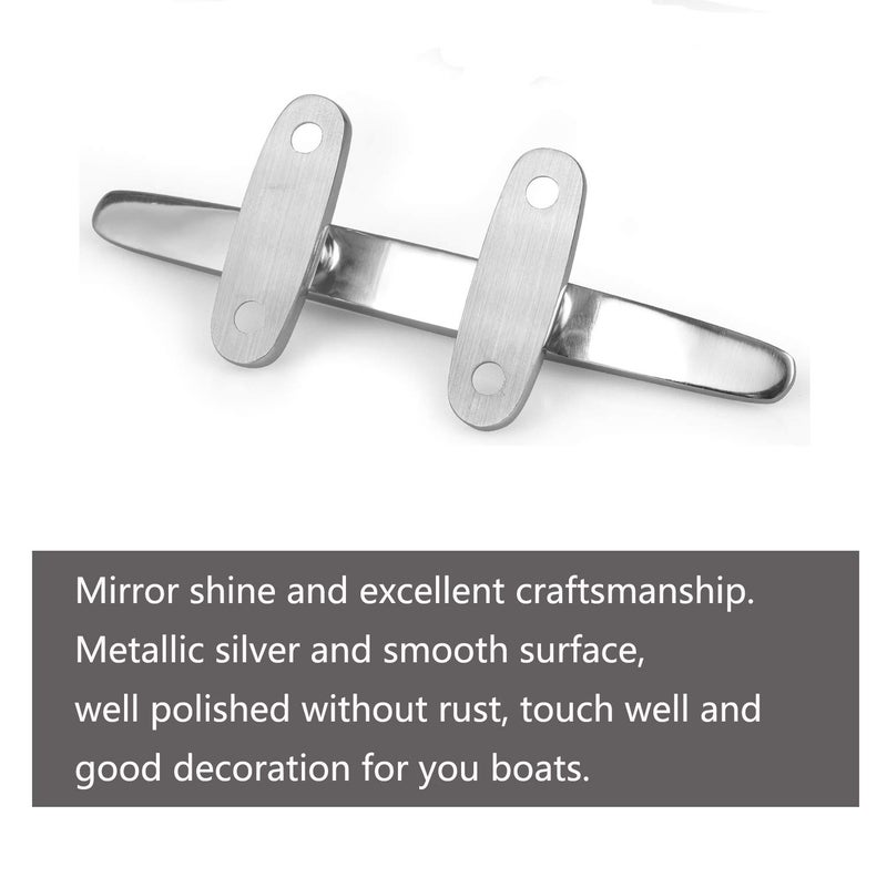 GANGUOLA Boat Cleat, Small Dock Cleat 4 inch Open Base, Heavy Duty 316 Stainless Steel, Curtain Tie, Hook, Include Installation Screws (2 pcs) - Image 5